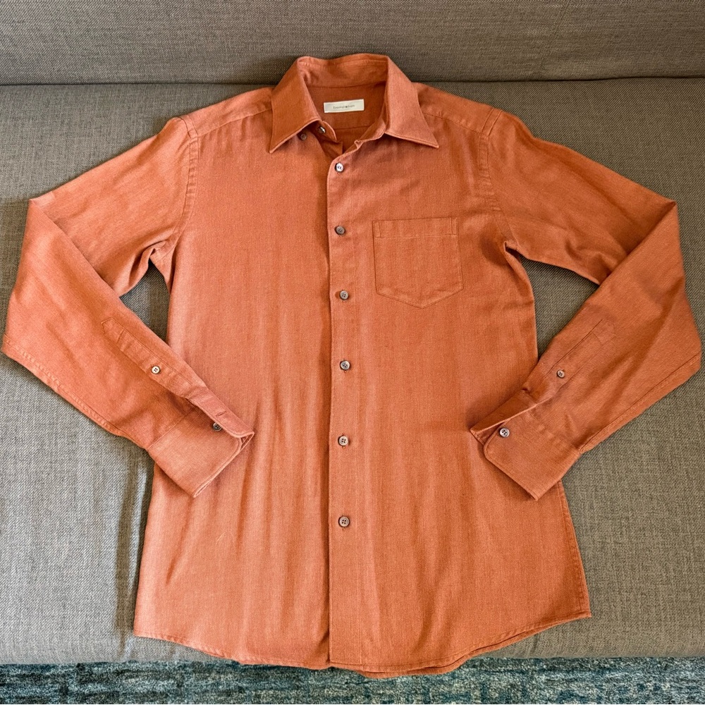Ermenegildo Zegna Orange Casual Button Down Shirt